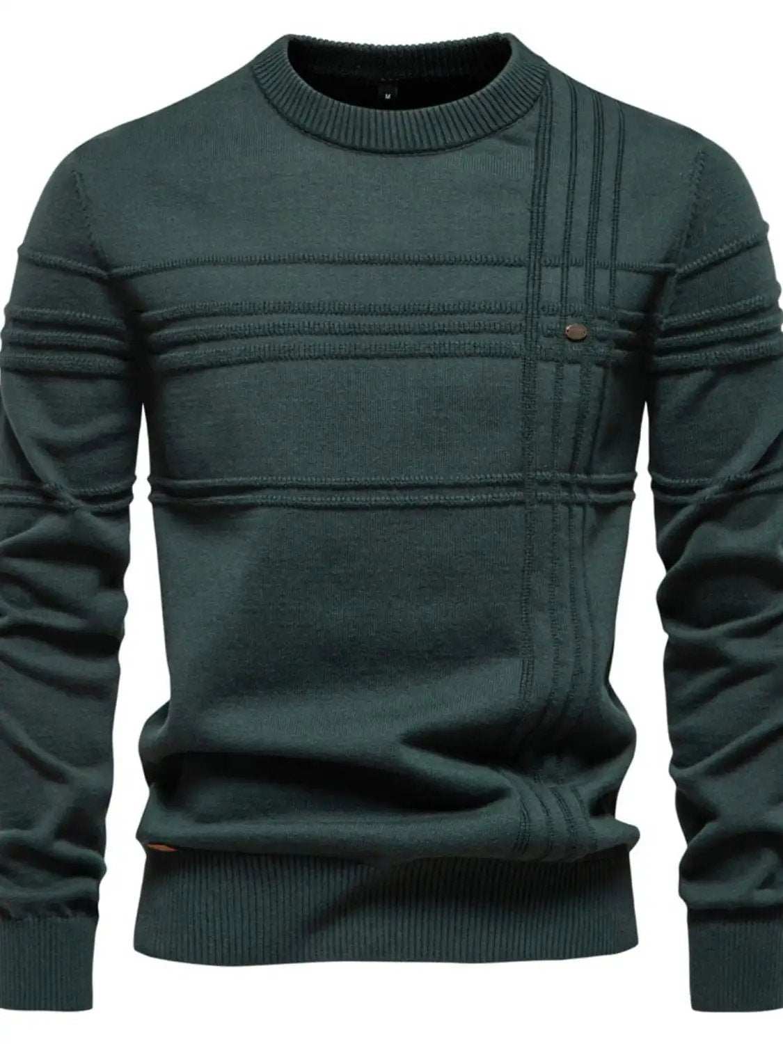 Men's Round Neck Striped Sweater - Trendsi - Flyclothing LLC