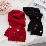 Butterfly Embroidered Knitted Scarf - Trendsi - Flyclothing LLC