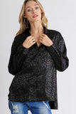 Umgee Full Size Animal Jacquard Print Button Up Long Sleeve Shirt Plus Size - Trendsi