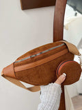 Corduroy Adjustable Strap Crossbody Bag with Pouch - Trendsi - Flyclothing LLC