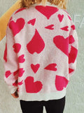 Heart Round Neck Long Sleeve Sweater - Trendsi - Flyclothing LLC