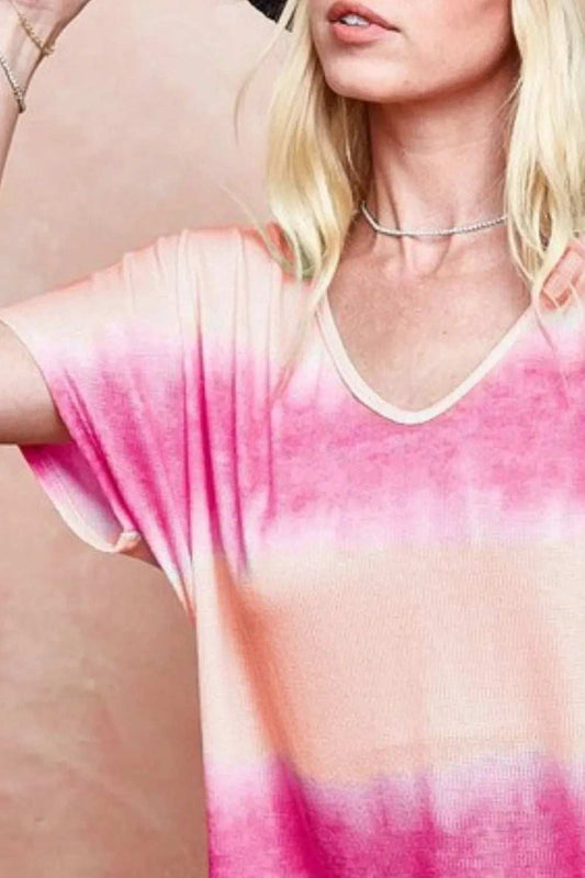 BiBi Tiedye Printed Hacci Knit Top - Trendsi - Flyclothing LLC