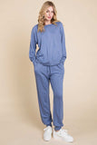Super Lady Round Neck Raglan Sleeve Top and Pants Lounge Set - Trendsi - Flyclothing LLC