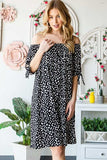 Heimish Full Size Short Sleeve Off Shoulder Animal Mini Dress Plus Size - Trendsi - Flyclothing LLC