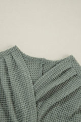 Waffle-Knit Open Front Long Sleeve Cover Up - Trendsi - Flyclothing LLC