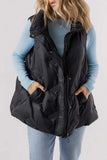 Pocketed Textured Zip Up Vest Coat - Trendsi - Flyclothing LLC