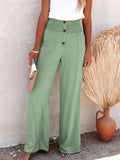 Full Size Decorative Button High Waist Pants - Trendsi - Flyclothing LLC