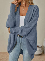 Casual Knit Open Front Cardigan - Trendsi - Flyclothing LLC