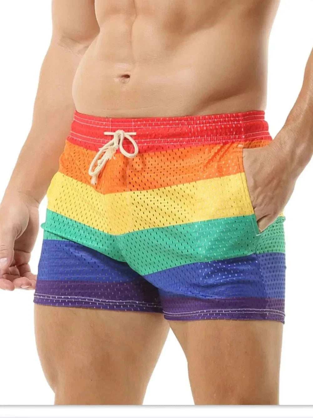 Men's Color Block Drawstring Shorts - Trendsi - Flyclothing LLC