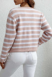 Striped Button Down Long Sleeve Cardigan - Trendsi - Flyclothing LLC