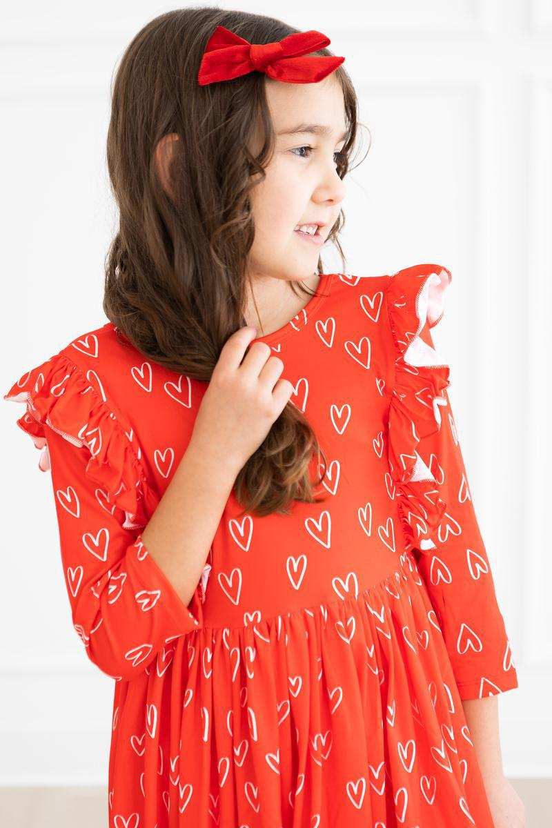 Roses are Red Ruffle Twirl Dress - Mila & Rose ® - Flyclothing LLC