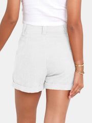 Full Size High Waist Shorts with Pockets - Trendsi