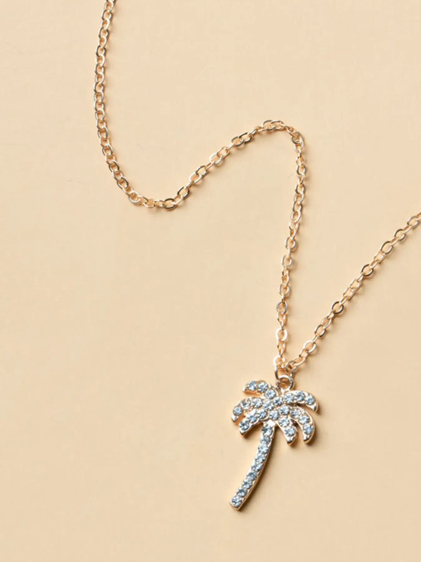 Zircon Palm Tree Pendant Necklace - Trendsi - Flyclothing LLC