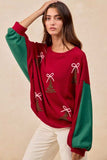 BiBi Christmas Theme Tree Embroidered Sweater - Trendsi - Flyclothing LLC