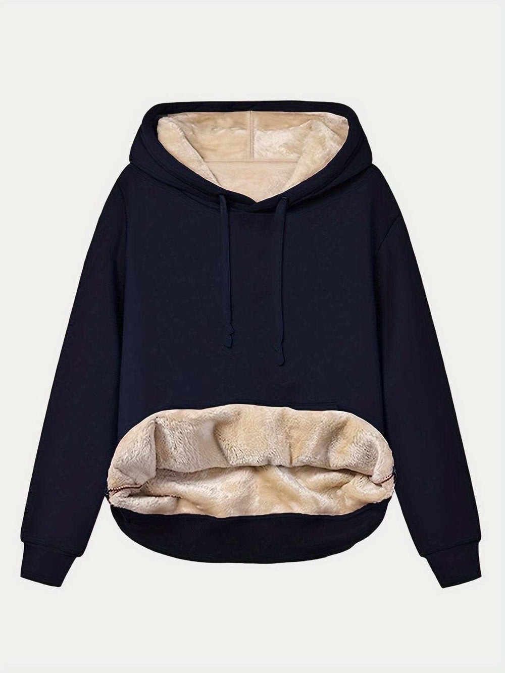 Drawstring Long Sleeve Hoodie with Kangaroo Pocket - Trendsi - Flyclothing LLC