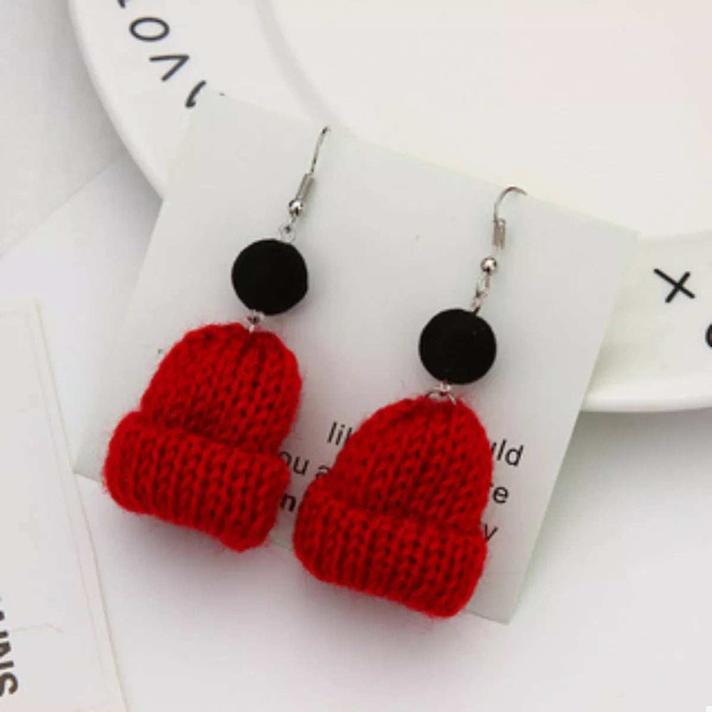 Christmas Knitted Beanie Earrings - Trendsi - Flyclothing LLC