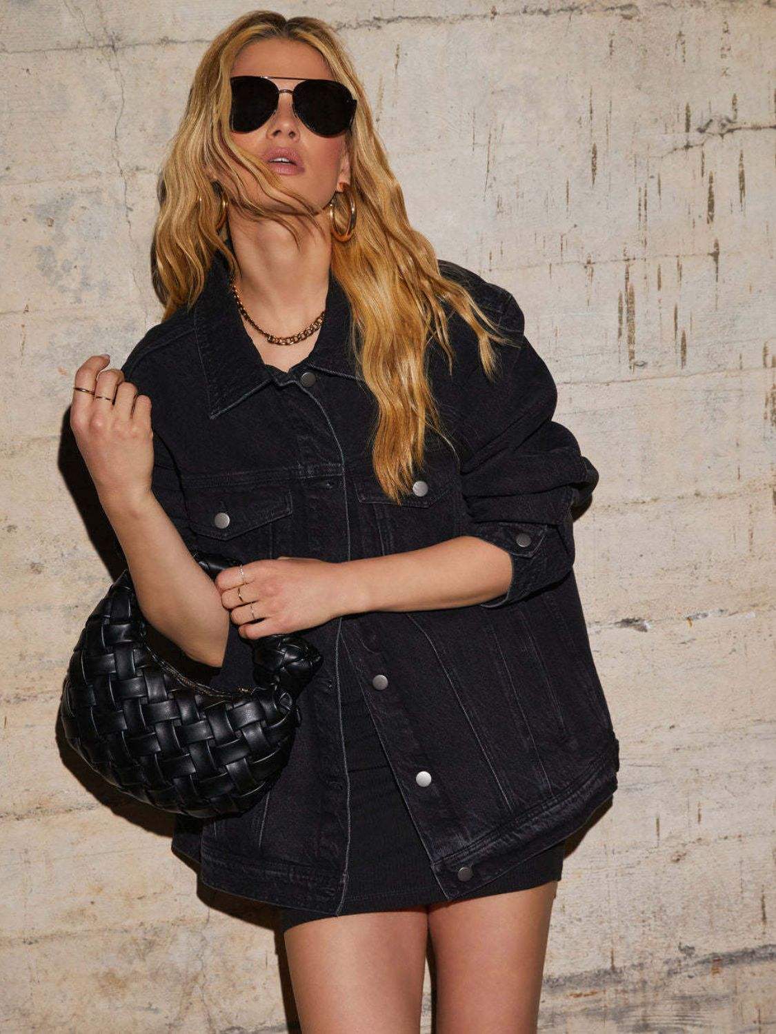 Button Up Collared Neck Denim Jacket - Trendsi - Flyclothing LLC