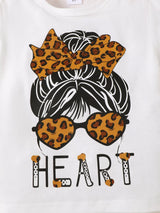 Children's Leopard Graphic Tee & Skirt Set - Trendsi - Flyclothing LLC