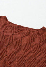 Diamond Round Neck Dropped Shoulder Sweater - Trendsi - Flyclothing LLC