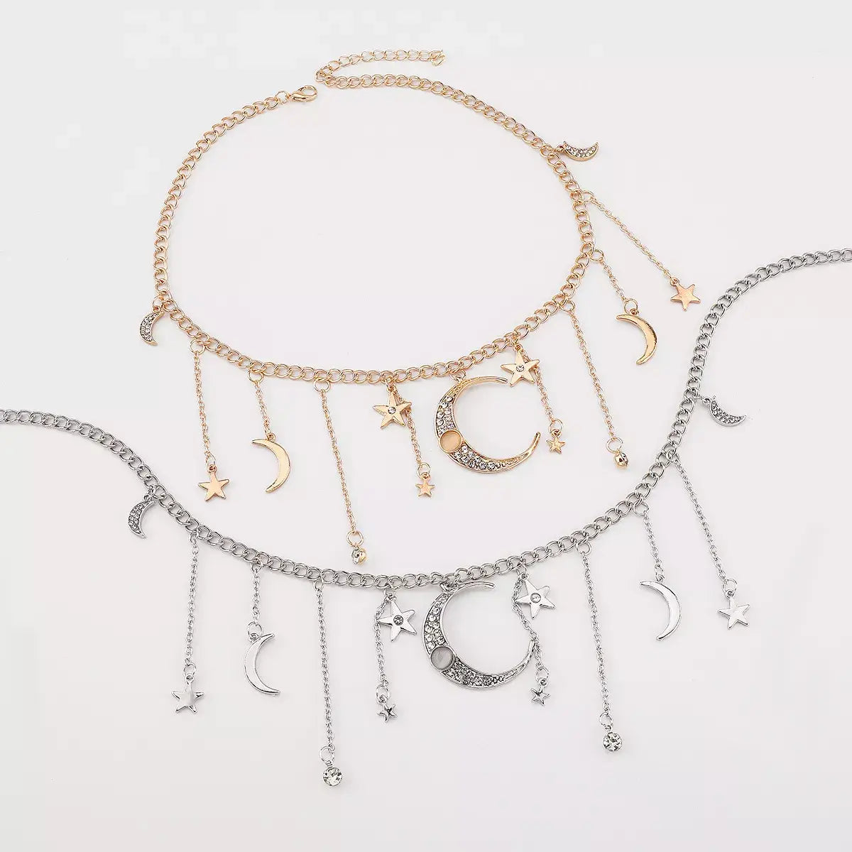 Moon & Star Charm Necklace - Trendsi - Flyclothing LLC