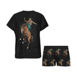 Baha Ranch Rodeo Cowboy Womens Western Top and Short Pajama Set