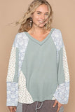 POL Lace Floral Round Neck Knit Top - Trendsi