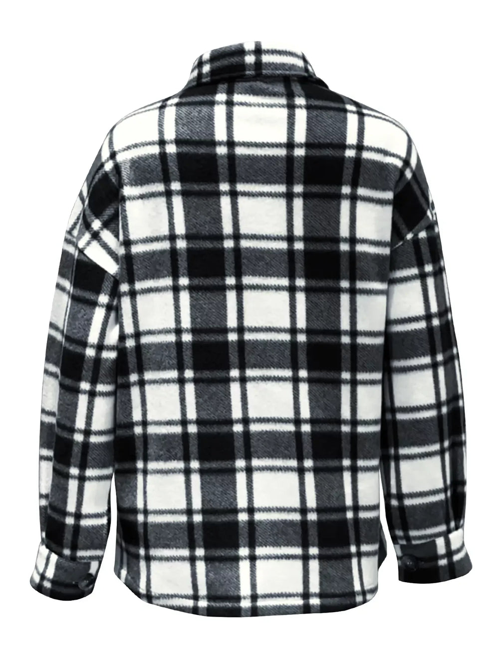 Plaid Button-Up Jacket - Trendsi - Flyclothing LLC