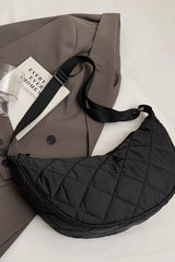 Plaid Quilted Adjustable Strap Crossbody Bag - Trendsi
