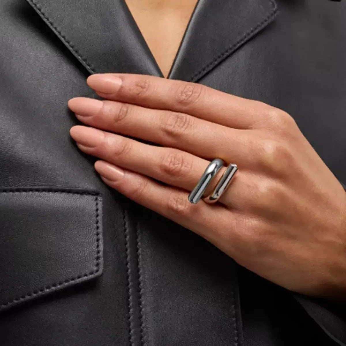 Stainless Steel Bypass Ring - Trendsi - Flyclothing LLC