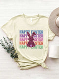 HAPPY EASTER Round Neck Short Sleeve T-Shirt - Trendsi - Flyclothing LLC