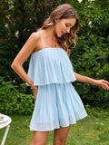 Layered Square Neck Mini Cami Dress - Trendsi