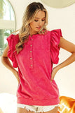 BiBi Mineral Washed Terry Top - Trendsi - Flyclothing LLC