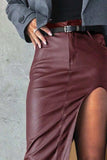 Slit Midi Skirt with Pockets - Trendsi - Flyclothing LLC