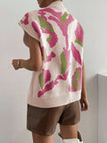 Color Block V-Neck Sweater Vest - Trendsi - Flyclothing LLC
