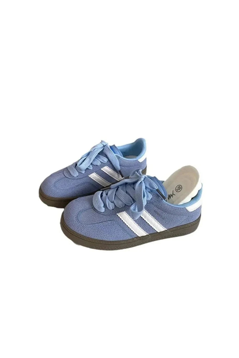 Contrast Round Toe Flat Sneakers - Trendsi
