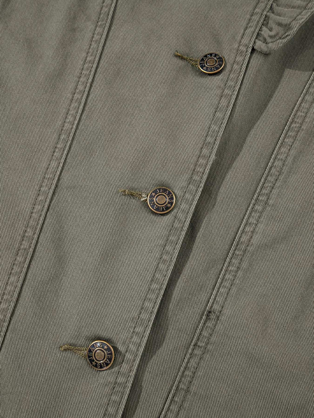 Ruffled Patchwork Denim Jacket Vest - Trendsi - Flyclothing LLC