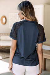Round Neck Short Sleeve T-Shirt - Trendsi - Flyclothing LLC
