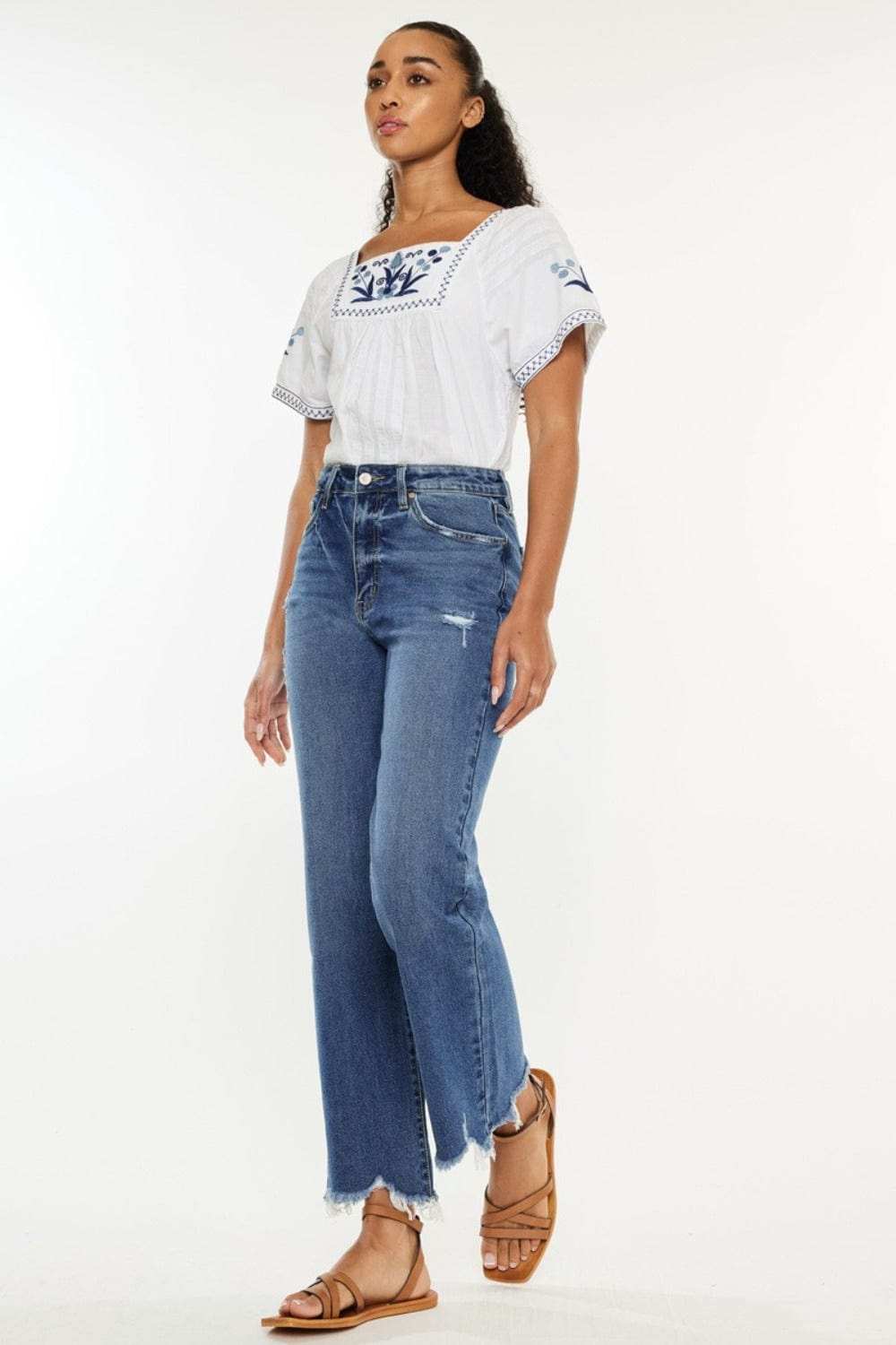 Kancan Full Size High Rise Slim Wide Leg Jeans - Trendsi - Flyclothing LLC