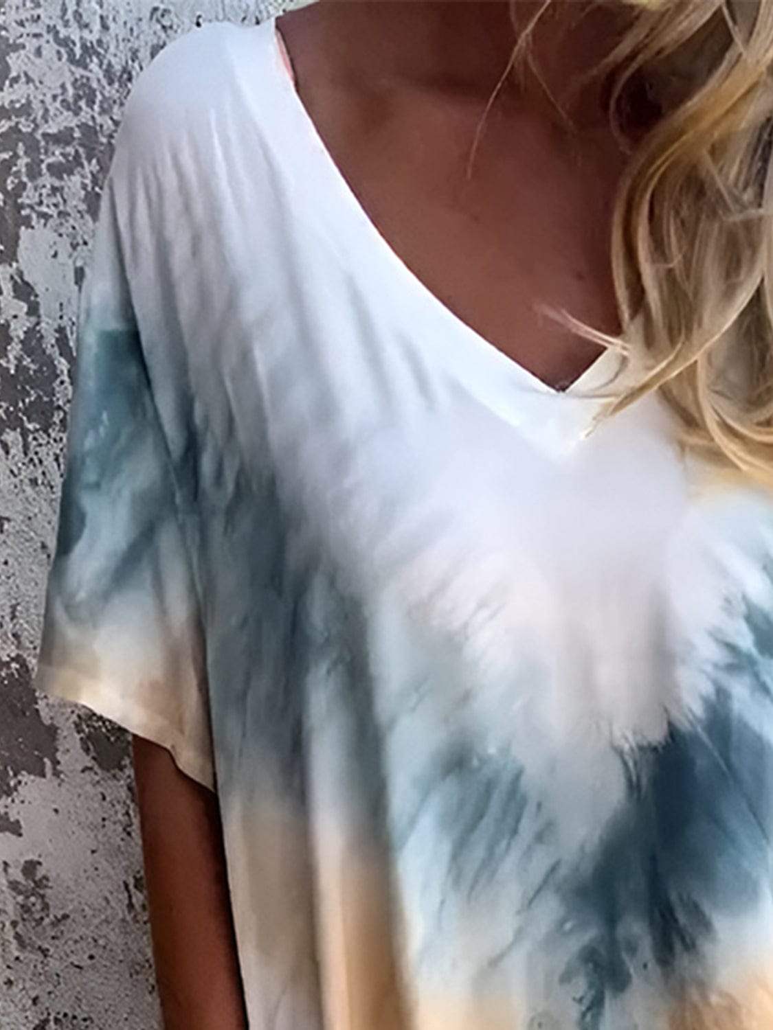 Full Size Pocketed Tie-Dye Short Sleeve Dress - Trendsi - Flyclothing LLC
