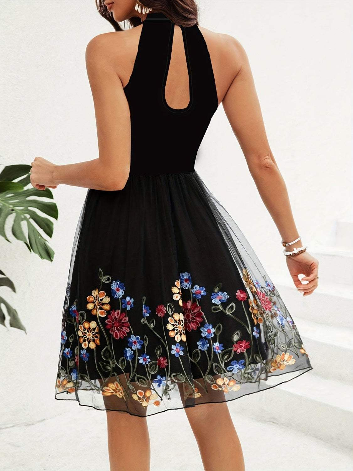 Cutout Grecian Neck Mini Dress - Trendsi - Flyclothing LLC