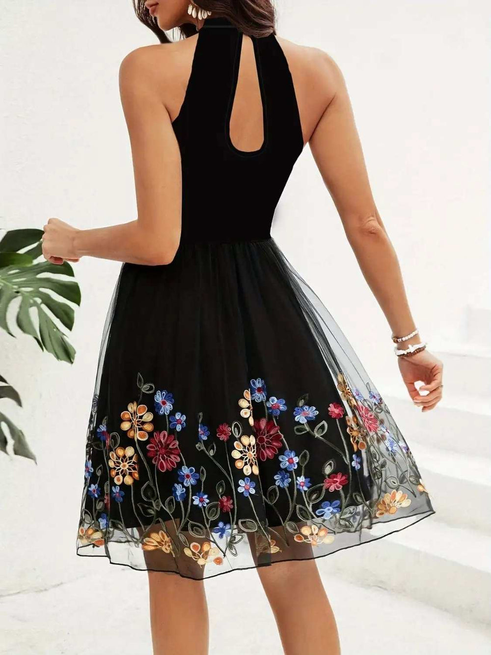 Cutout Grecian Neck Mini Dress - Trendsi - Flyclothing LLC