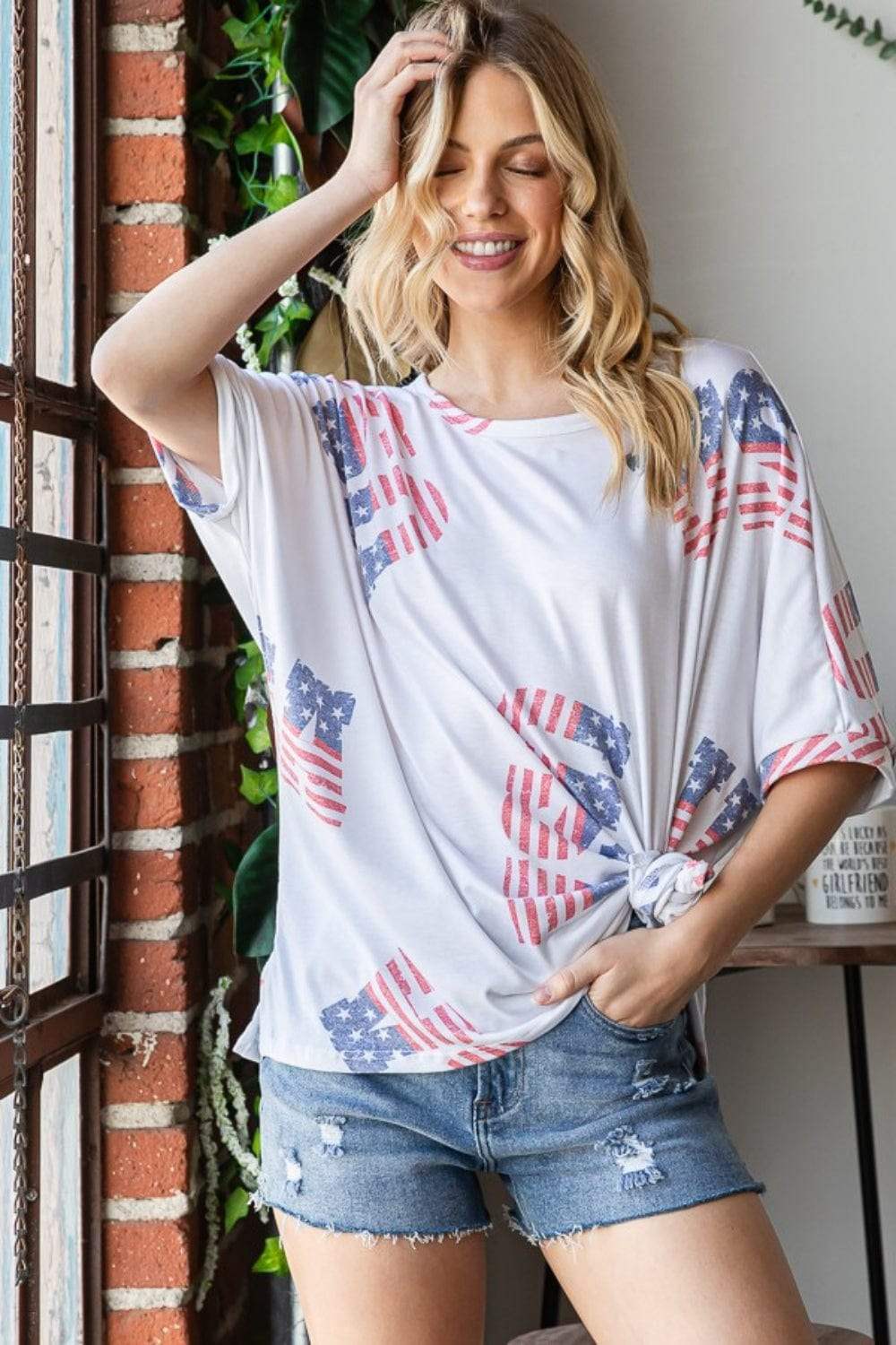 HOPELY Letter Graphic Round Neck T-Shirt - Trendsi - Flyclothing LLC