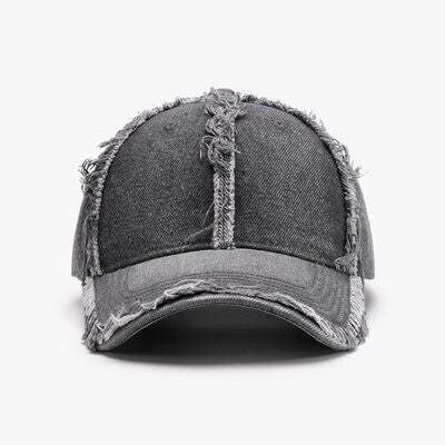 Raw Hem Cotton Baseball Cap - Trendsi - Flyclothing LLC