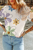 Printed Round Neck Short Sleeve T-Shirt - Trendsi