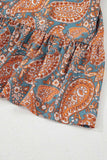 Ruffle Hem Printed Long Sleeve Dress - Trendsi - Flyclothing LLC