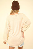 VERY J Washed V-Neck Exposed Seam Knit Top - Trendsi
