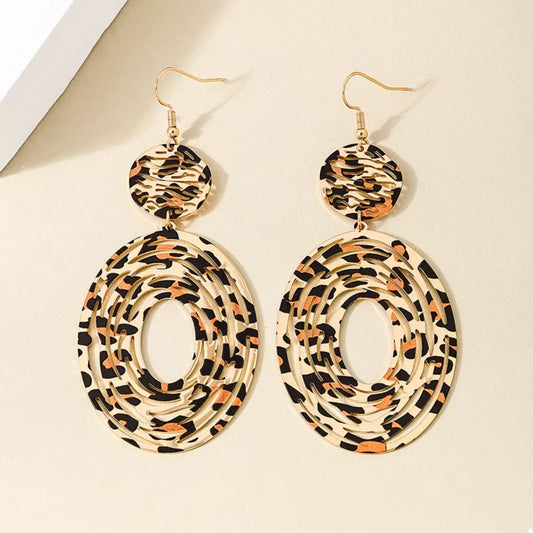 Leopard Print Dangle Earrings - Trendsi - Flyclothing LLC