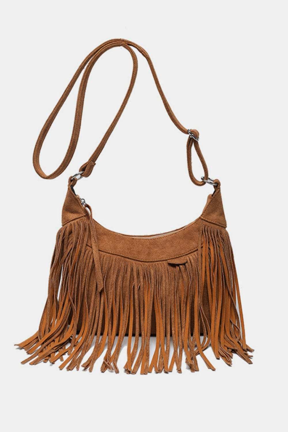 Suede Fringe Adjustable Strap Shoulder Bag - Trendsi - Flyclothing LLC
