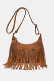 Suede Fringe Adjustable Strap Shoulder Bag - Trendsi - Flyclothing LLC