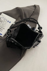 Sequin Knotted Straps Shoulder Bag - Trendsi